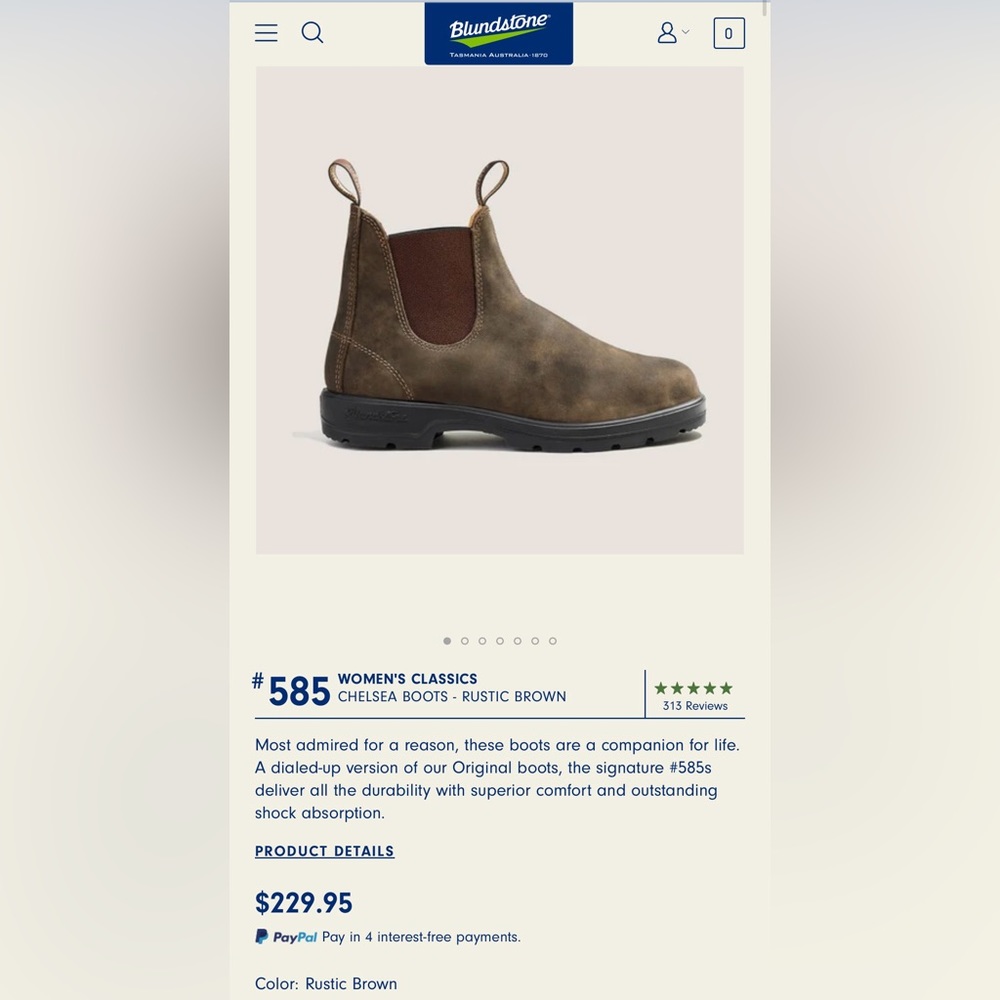 Blundstones - Women’s #585 - Rustic Brown - US 9 (6 AU/UK) - Picture 2 of 8